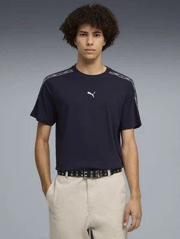 Футболка хлопковая длинная мужская Puma Essentials Tape 69169316 M New Navy (4069161714832)