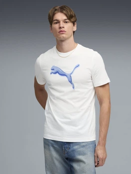 Футболка бавовняна довга чоловіча Puma Graphics 69177402 M White (4069161675577)