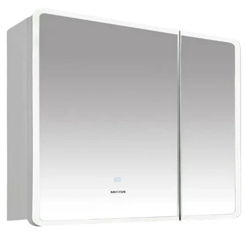 Шкафчик подвесной с зеркалом в ванную MIXXUS Olivary 80x70x13см c подсветкой белый MI8296