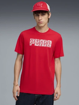 Футболка хлопковая длинная мужская Puma Essentials Graphics 69178711 L For All Time Red (4069161985539)