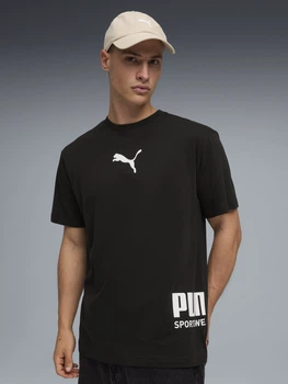 Футболка бавовняна довга чоловіча Puma Puma Sport 69216901 S Black (4069161359996)