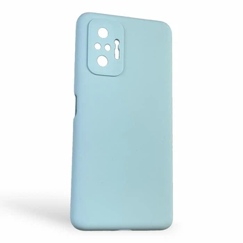 Чехол для Xiaomi Redmi Note 10 Pro 4G силиконовый с микрофиброй нескользящий голубой