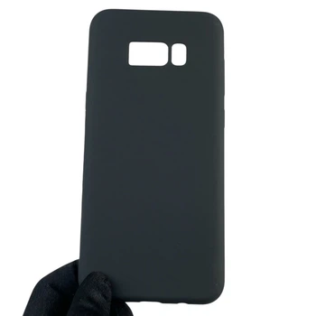 Чехол для Samsung Galaxy S8 Plus силиконовый с микрофиброй нескользящий черный