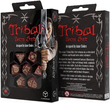 Набір кубиків для гри Q Workshop Tribal Блискучо червоно-бежеві (5907699498017)