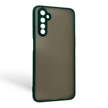 Чохол для телефона Realme 6 з високими бортами із захистом камери темно-зелений