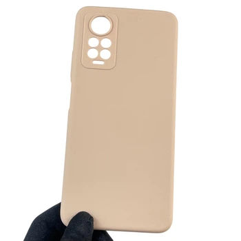 Чохол для Xiaomi Redmi Note 12 Pro 4G силіконовий з мікрофіброю нековзний пудровий