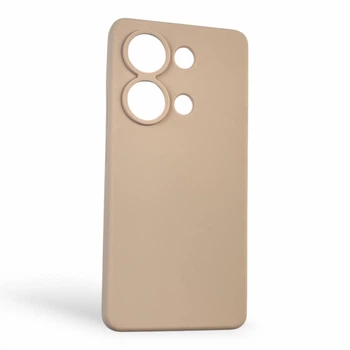 Чехол для Xiaomi Redmi Note 13 Pro 4G силиконовый с микрофиброй нескользящий пудровый