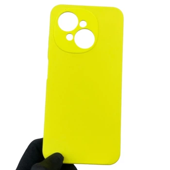 Чехол для Tecno Spark Go 1 (KL4) силиконовый с микрофиброй нескользящий желтый