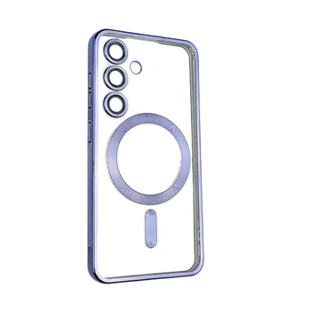 Чехол для Samsung Galaxy S25 (SM-S931B) с линзами на камере с MagSafe сиреневый
