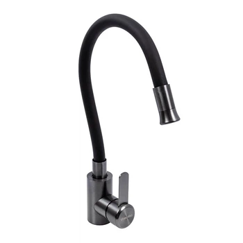 Смеситель кухонный гибкий VALESO KF62 PVD Черный