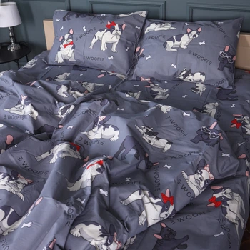 Простынь MirSon Бязь 17-0663 Cute Pug 200 х 220 см (2200010011302)