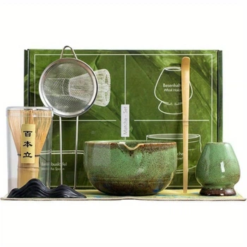 Набір для приготування матча 7 предметів, японський matcha set з чашею, вінчиком та аксесуарами