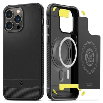Чохол протиударний Spigen Rugged Armor MagSafe для Iphone 14 Pro Max (6.7") Matt Black ACS04812