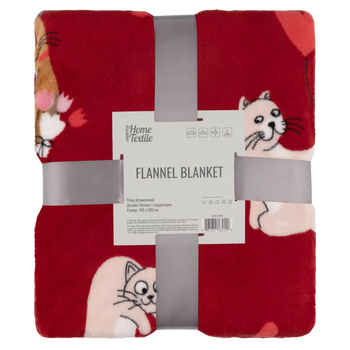Плед Ardesto Flannel 160х200см, 100% поліестер, котики з сердечками ART0124PB