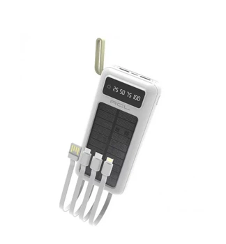Повербанк ACL PW-61 30000 mAh із сонячною зарядкою White
