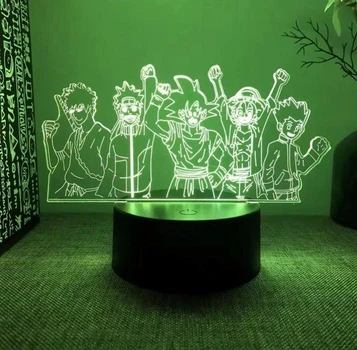 Акриловый 3D светильник ночник Аниме Д. Луффи Соломенная шляпа One Piece Большой куш 5 видов 7 цветов