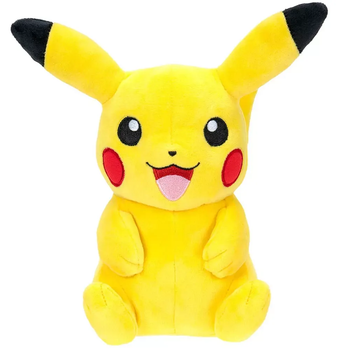 Мʼяка плюшева іграшка Пікачу сидячий з язичком з аніме Pokemon 50 см