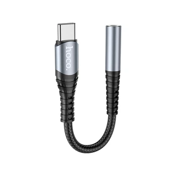 Переходник USB-C M to 3.5mm F LS33 metal gray HOCO (6931474761163)