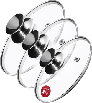 Набір кришок Kadax Salerno скляних 16 см + 18 см + 20 см (5903699477281)