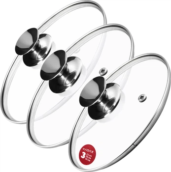 Набір кришок Kadax Salerno скляних 22 см + 26 см + 30 см (5903699477403)