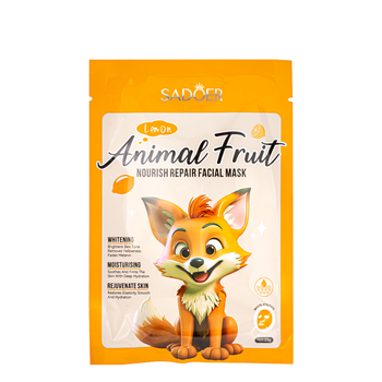 Маска для обличчя живильна Sadoer Animal Fruit Lemon тканинна 25 г (SD33857)