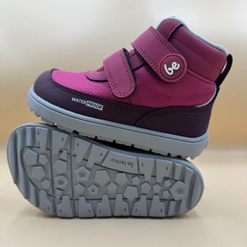Детские зимние анатомические barefoot ботинки be Lenka Zippu Kids Berry and Grey на липучках 29