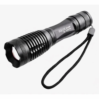 Ручний ліхтар 1831-T6 Zoom, акумуляторний LED ліхтарик 18650, світлодіодний ліхтар з лінзою, зарядка 220V та авто