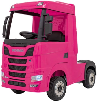 Електромобіль для дітей вантажівка Scania R-Series 1-місний Рожевий (5903864944501)