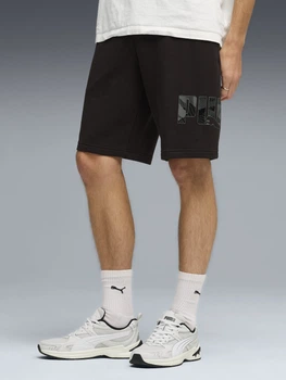 Шорты хлопковые короткие мужские Puma Essentials Graphics 69203001 M Black (4069161918056)