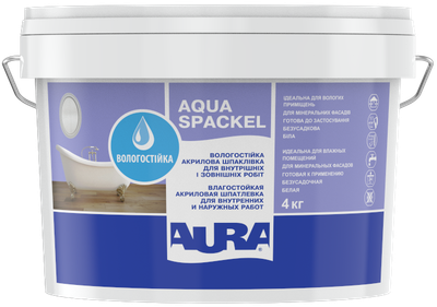 Шпатлевка акриловая влагостойкая Aura Luxpro Aqua Spackel Белая 1.2 кг