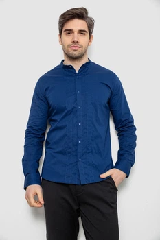 Сорочка чоловіча однотонна синій 186R2033 Ager XL