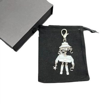 Дизайнерский брелок-подвеска «Кукла в очках» от Chanel, White Silver