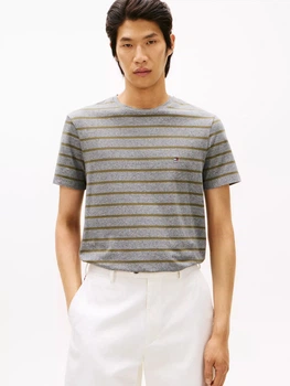 Футболка бавовняна довга чоловіча Tommy Hilfiger 78JA565-PJ8 M Grey Heather Stripe (198296685688)