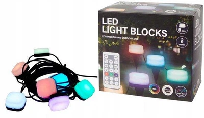 Светодиодная гирлянда для дома и улицы с пультом ДУ, RGB подсветка, синхронизация с музыкой 8 блоков, 9 метров