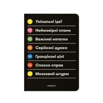 Блокнот в клетку «Важные заметки» чёрный