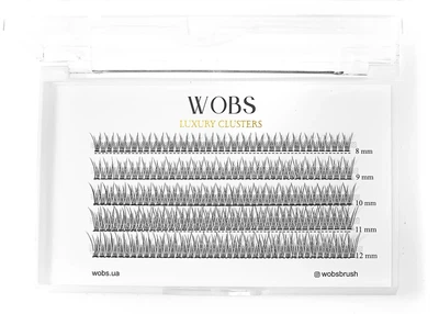 WobS Накладные пучковые ресницы 200шт Wobs FISH TAIL , 10D 5 лент пучки, размер 8-12 mm