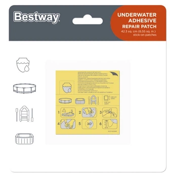 Ремкомплект для надувних виробів у наборі клей + плівка Bestway 62091