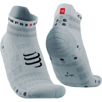 Носки с компрессионным эффектом для триатлона короткие Compressport Pro Racing Socks V4.0 Ultralight Run Low White/alloy L (100037558)