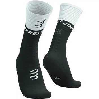 Носки компрессионные высокие Compressport Mid Compression Socks V2.0 Black/white XL (100039407)