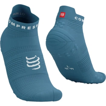 Шкарпетки для бігу марафону на довгу дистанції Compressport Pro Racing Socks V4.0 Run Low Niagara blue/white XL (100033368)