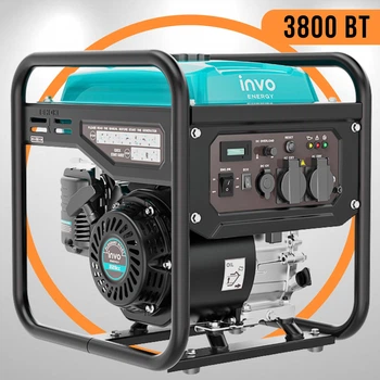 Генератор Инверторный 3,8 кВт Медная обмотка с ручным запуском INVO H4500i-1 Однофазный бензиновый электрогенератор 3800 Вт
