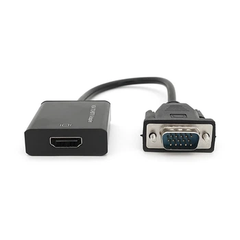 Конвертер VGA to HDTV Adapter + Audio + USB-Micro, Black, Full HD 1080P