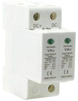 Фотогальваническая защита от перенапряжения постоянного тока YRSP-D2 DC SPD 2P 20-40KA 1000VDC T2 ECONOMIC