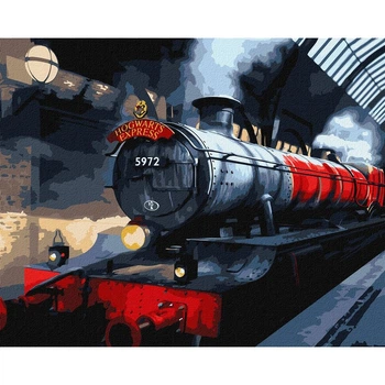 Картина по номерам Идейка Harry Potter. Хогвартский экспресс с красками металлик extra ©Warner Bros, 40x50 см (KHO5210)