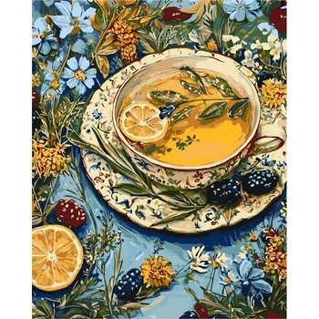 Картина по номерам Оригами Цветочный чай, 40x50 см (LW3538)