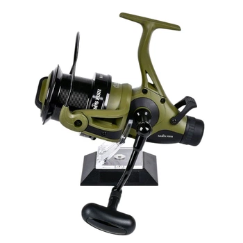 Катушка для рыбалки Sams Fish Magnum Carp 9000 безынерционная Зеленый Черный карповый бейтранер 5+1 подшипников запасная шпуля (SF24345-9)