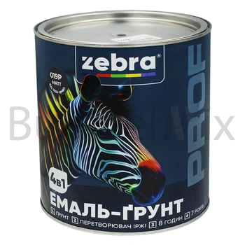 Емаль-ґрунт алкідна ZEBRA PROF 019Р 2,5 кг графіт матова