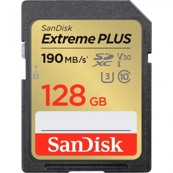 Карта пам'яті SanDisk 128GB SDXC class 10 UHS-I U3 4K Extreme Plus (SDSDXWA-128G-GNCIN) (17112)