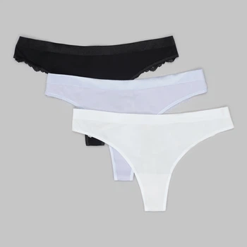 Набір трусиків танга жіночих Dorina Crystal 3PP String D001158MI033 3X0065 L 3 шт Блакитний/Айворі/Чорний (4894728286206)