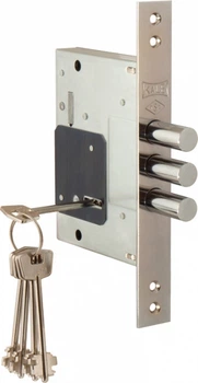 Замок врезной KALE 257 L, дополнительный сувальдный (5 кл.) (257L0000022)